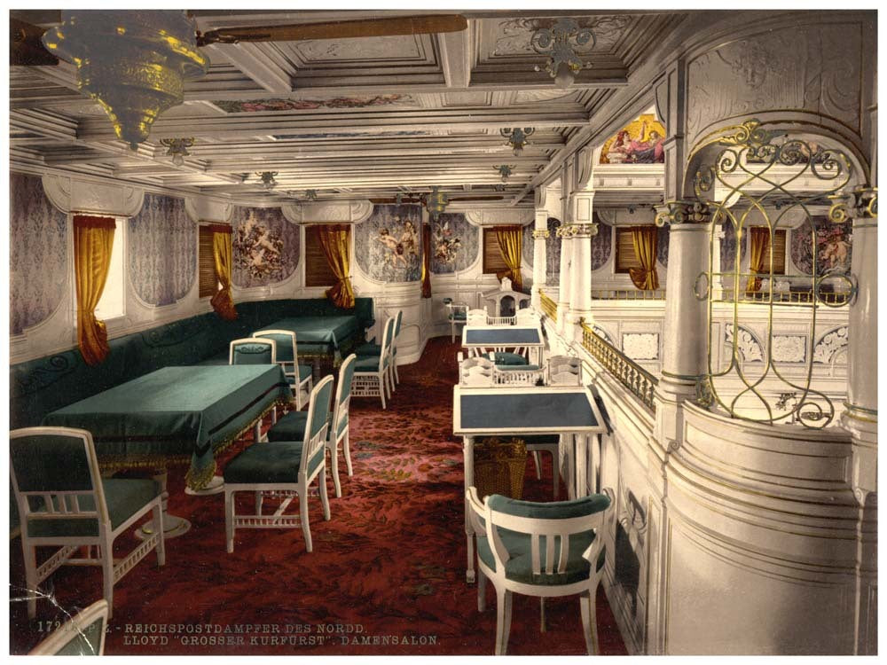 "Grosser Kurfurst," Ladies' cabin, North German Lloyd, Royal Mail Steamers 0400-3784