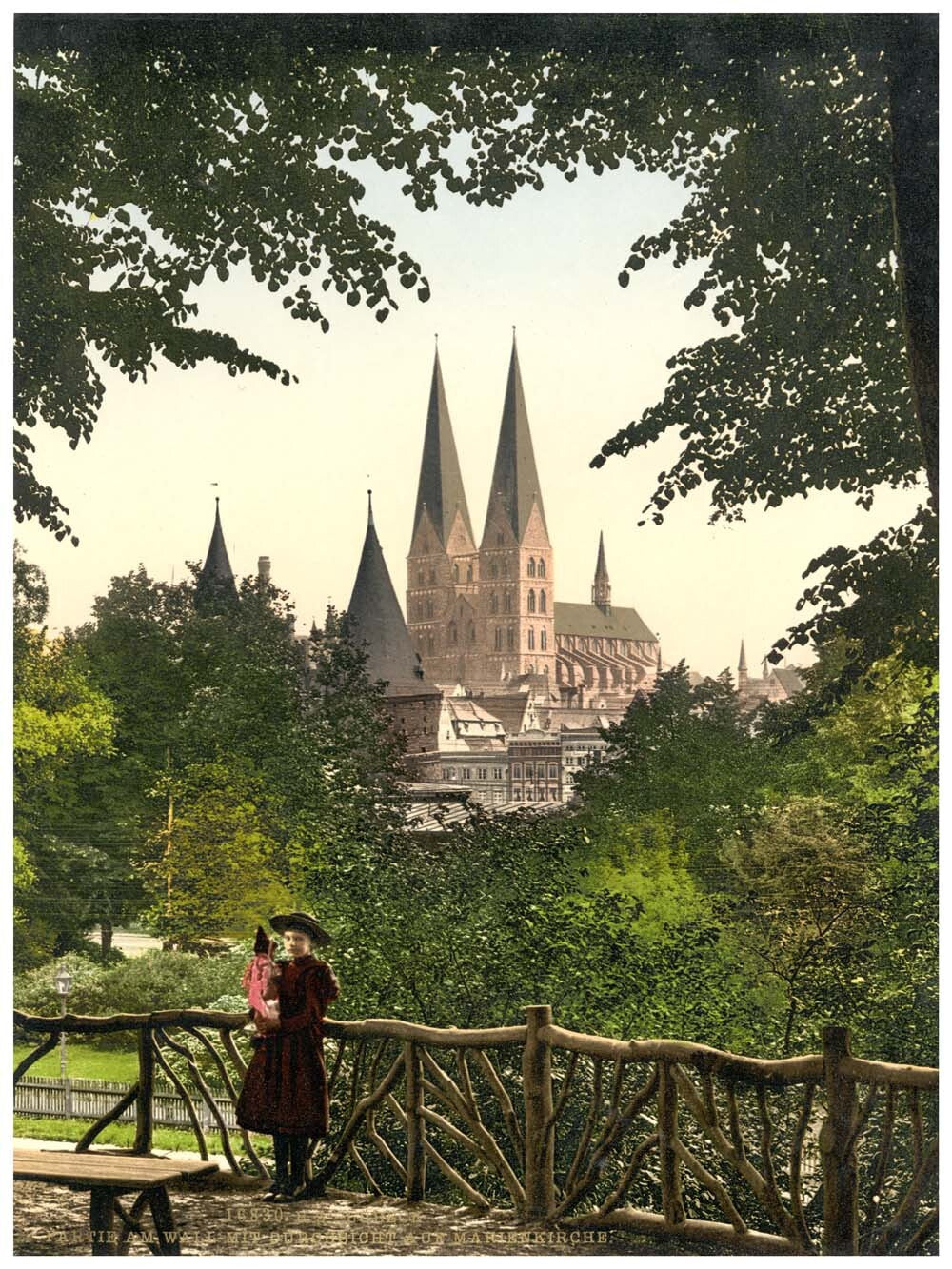 View from wall towards Mary's Church, Lubeck, Germany 0400-3794