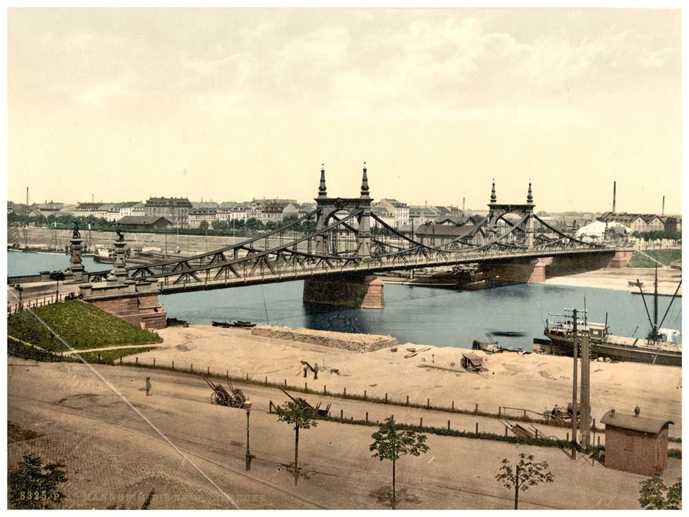 The Neckar Bridge, Mannheim, Baden, Germany 0400-3928