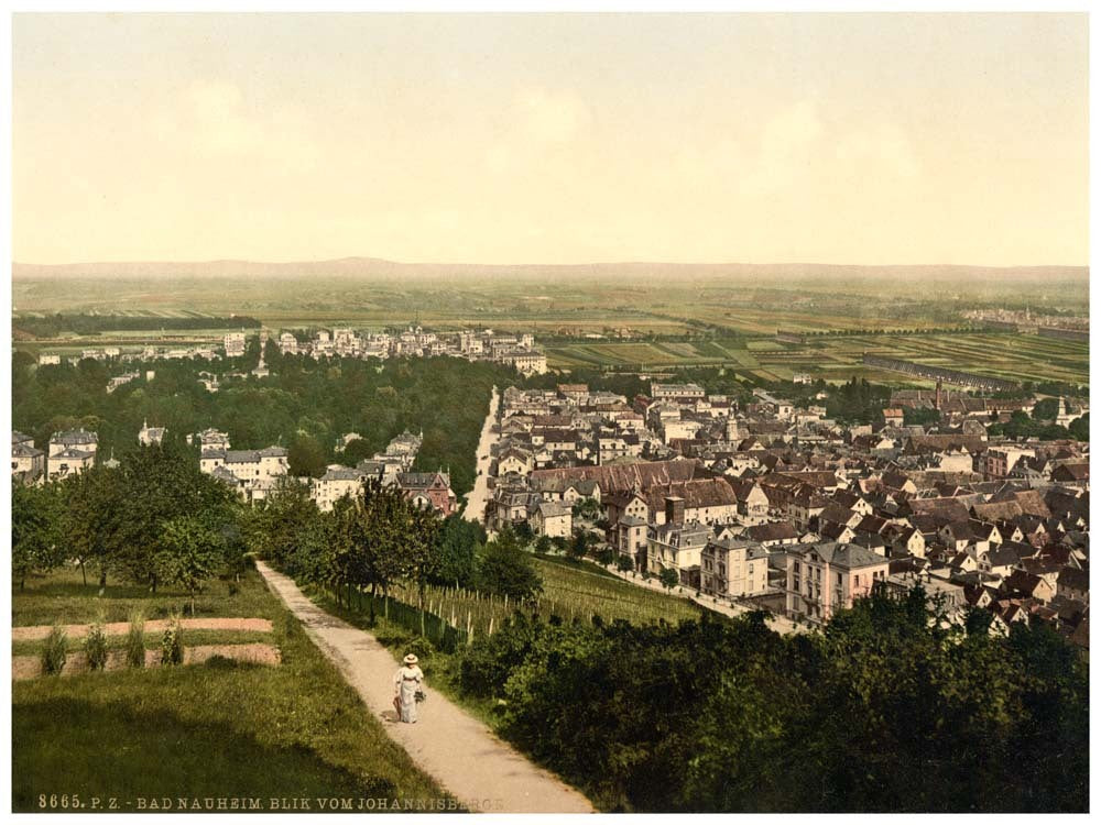 Bad Nauheim, from Johannisberg, Hesse-Nassau, Germany 0400-4410