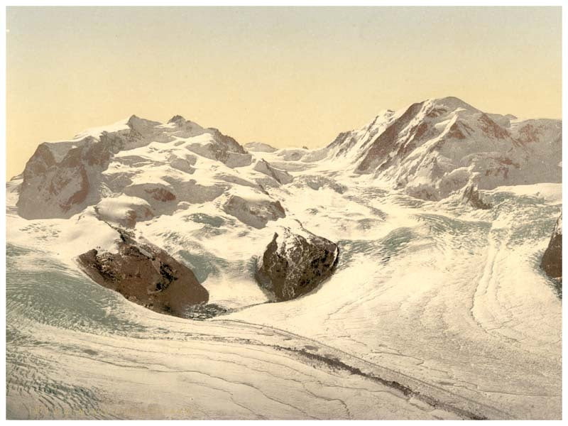 Monte Rosa, Lyskamm, with Gorner Glacier, Valais, Alps of, Switzerland 0400-4521