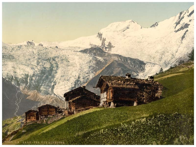 Saas Fee, alpine view, Valais, Alps of, Switzerland 0400-4528