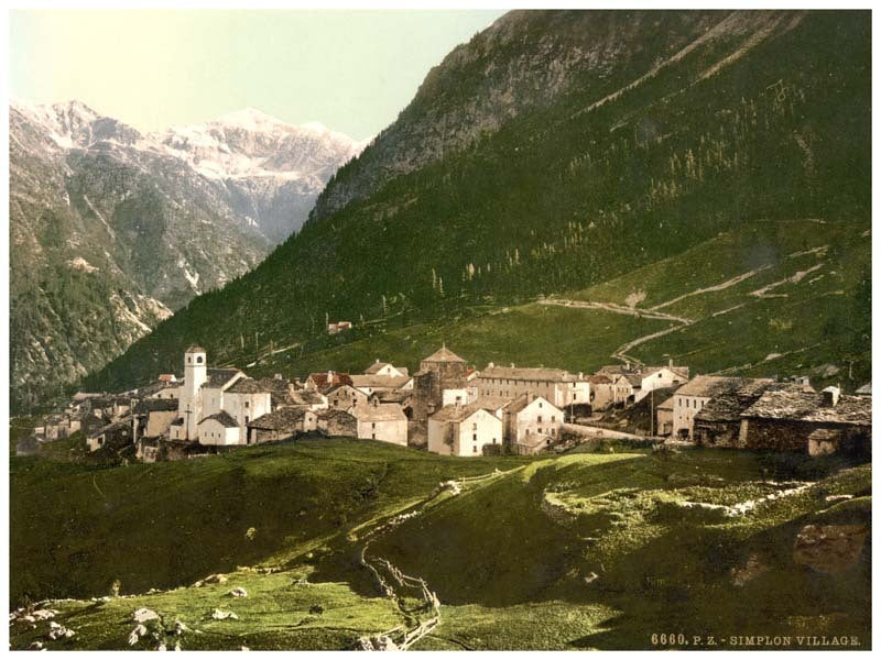 Simplon Pass, the village, Valais, Alps of, Switzerland 0400-4532
