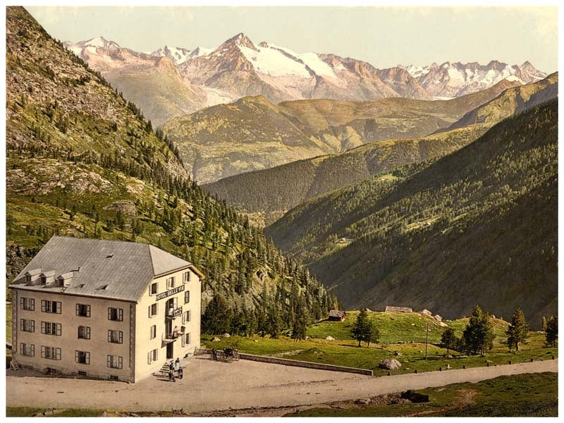 Simplon Pass, Hotel Bellevue, Valais, Alps of, Switzerland 0400-4536
