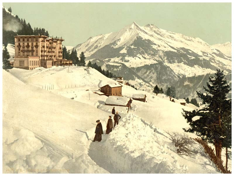 Leysin, the sanatorium and Chaussy in winter, Vaud, Canton of, Switzerland 0400-4555