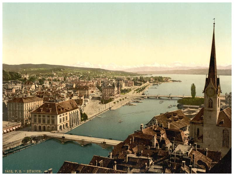 From Peter Church, with Farumunster and Alpenkette, Zurich, Switzerland 0400-4561