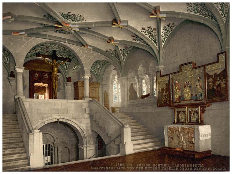 The museum, the steps from the lower chapel, Zurich, Switzerland 0400-4565