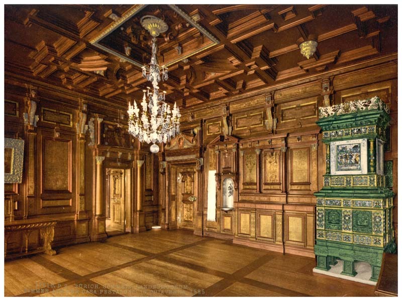 The museum, room from the Casa Pestalozzi in Chiavenna, Zurich, Switzerland 0400-4567