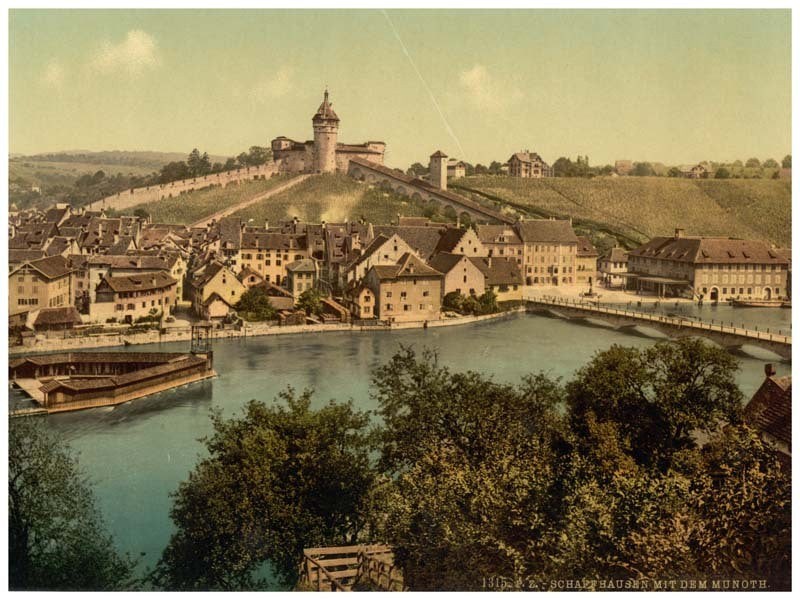View of Schaffhausen, with the Munoth, Schaffhausen, Switzerland 0400-4744