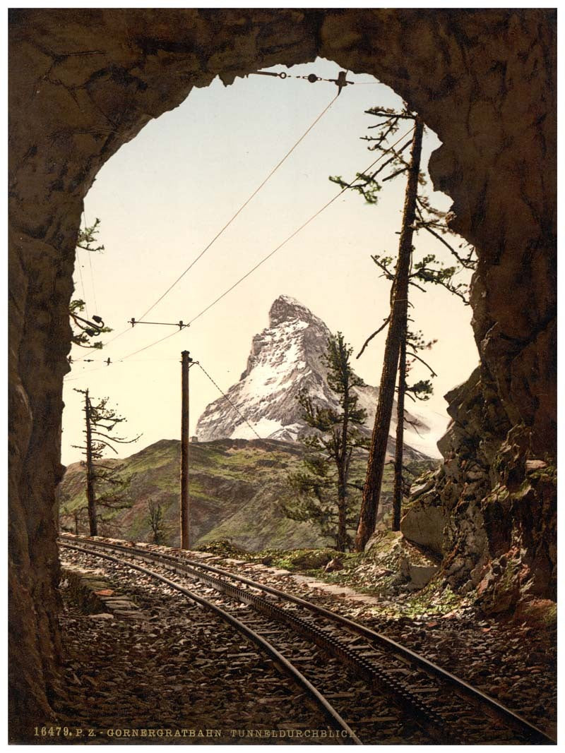 Gornergrat Railway, the Matterhorn from the tunnel, Valais, Alps of, Switzerland 0400-4809