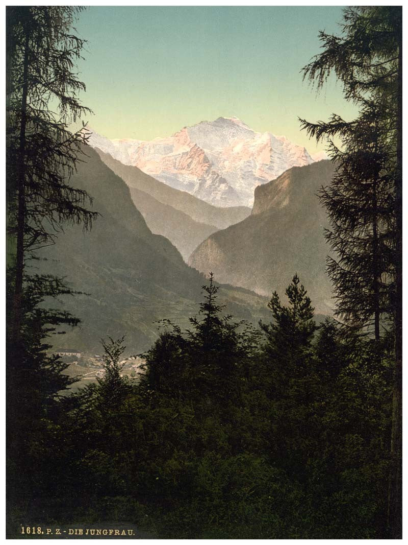 Interlaken, the Jungfrau, from the Rugen, Bernese Oberland, Switzerland 0400-4848