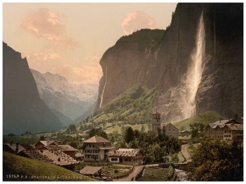 Jungfrau and Staubbach, Bernese Oberland, Switzerland 0400-4861