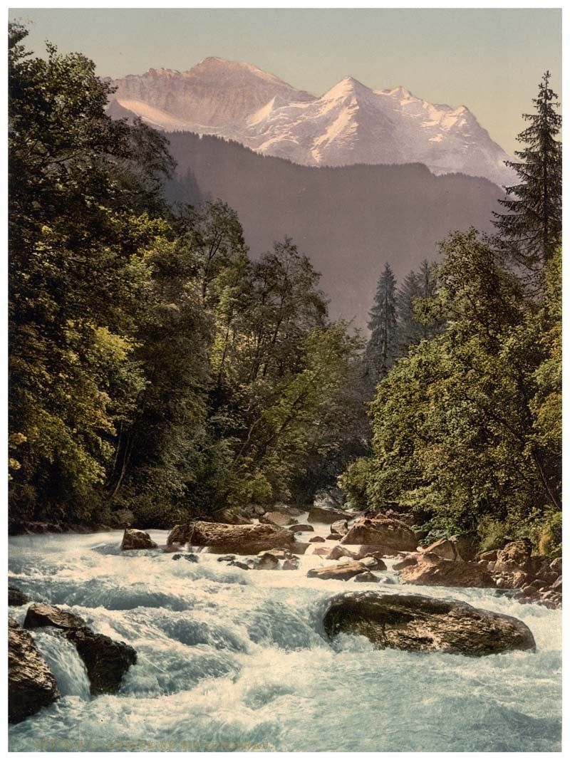 Jungfrau and Lutschine, Bernese Oberland, Switzerland 0400-4864