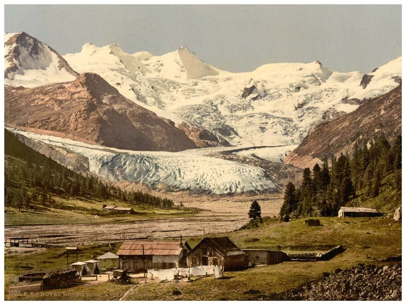 Upper Engadine, Roseg Glacier and Hotel, Grisons, Switzerland 0400-4948