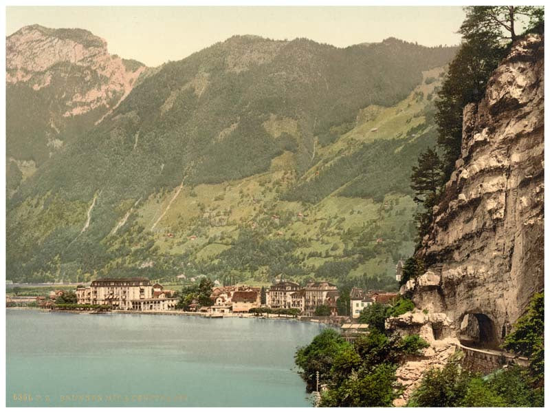Axenstrasse, and Brunnen, Lake Lucerne, Switzerland 0400-4999