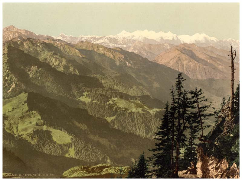 Panoramic view towards Oberland, Stanserhorn, Switzerland 0400-5074