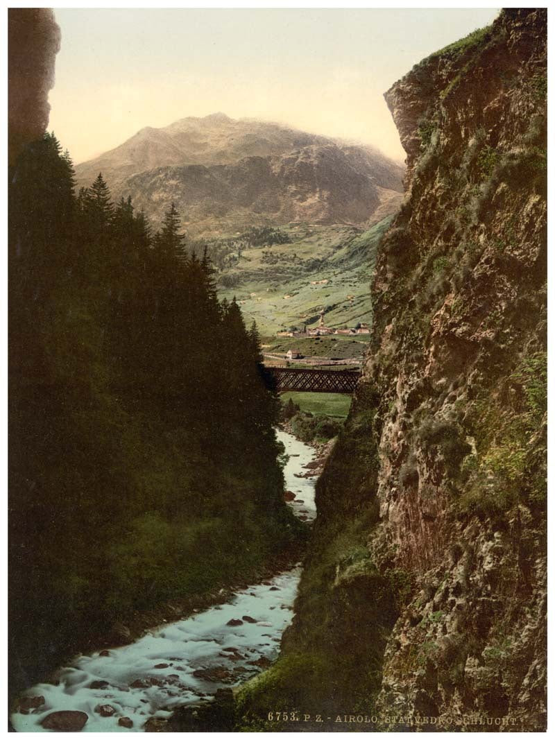 Airolo, gorges of the Stalvedro and Airolo, St. Gotthard Railway, Switzerland 0400-5082
