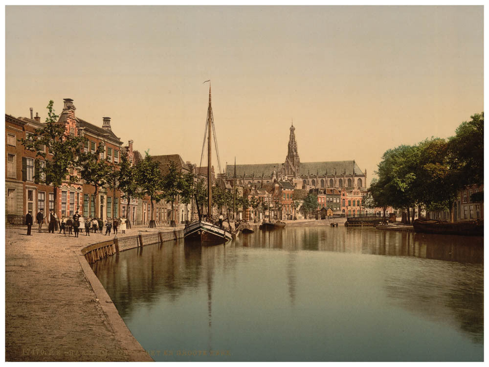 Peat Market and Great Church, Haarlem, Holland 0400-5214