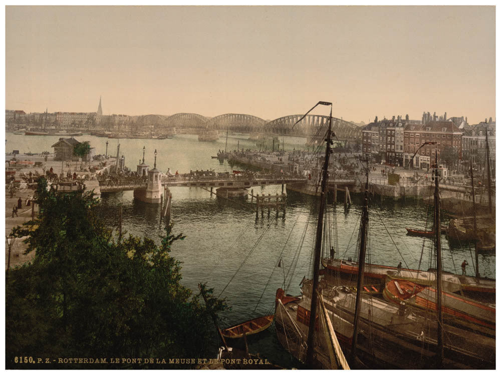 The Bridges of the Meuse, with Royal Bridge, Rotterdam, Holland 0400-5238