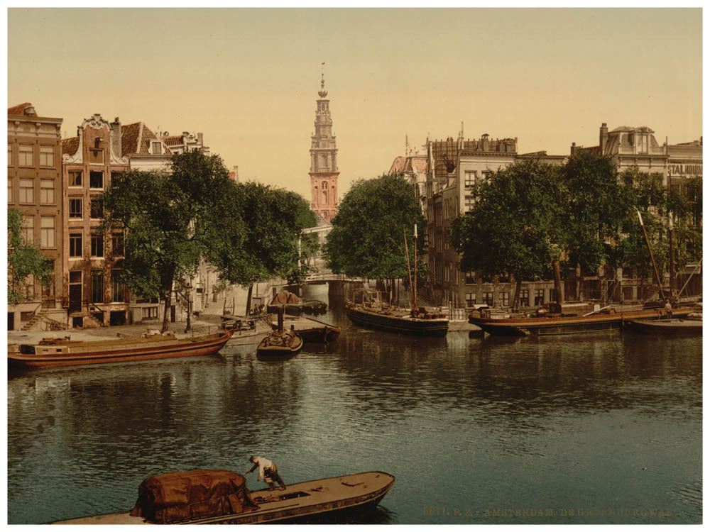 Groen Burgwal (canal), Amsterdam, Holland 0400-5670