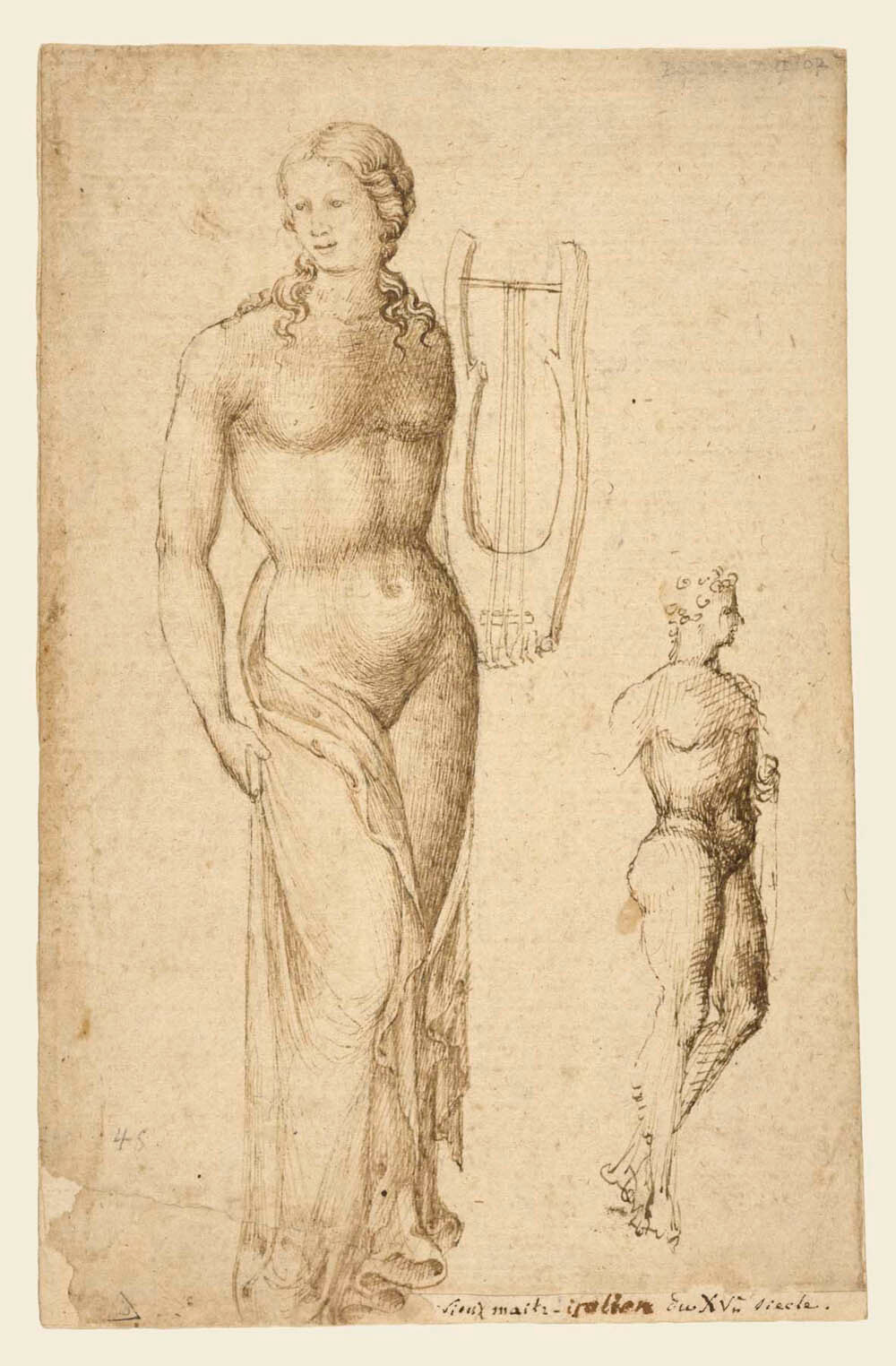 Female Figure Holding a Cithara and a Male Figure Gm-00040701