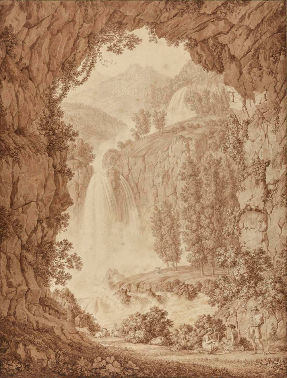 A Shepherd and Muses by a Waterfall Gm-00050901
