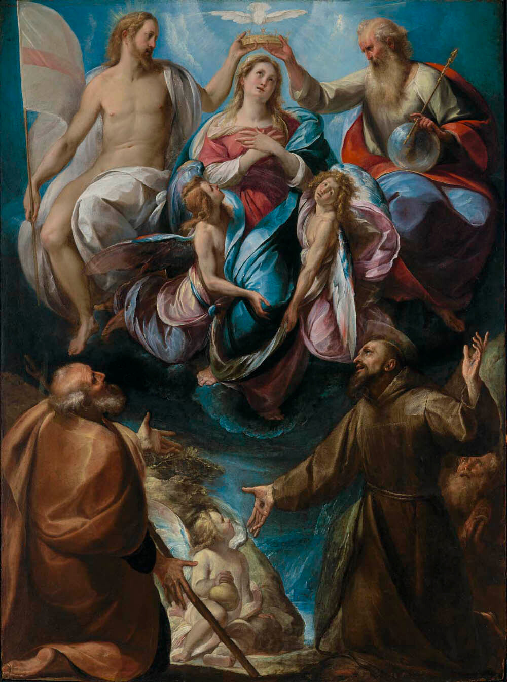 The Coronation of the Virgin with Saints Joseph and Francis Gm-00082701