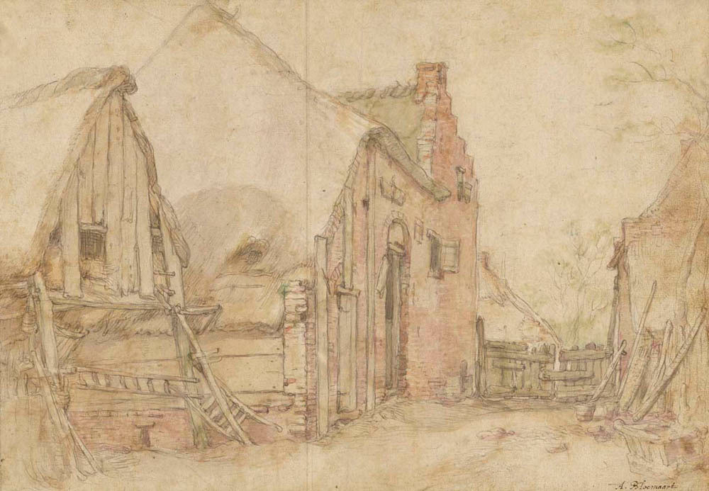 View of a Farm Courtyard (recto); Study of a Tree (verso) Gm-30514901