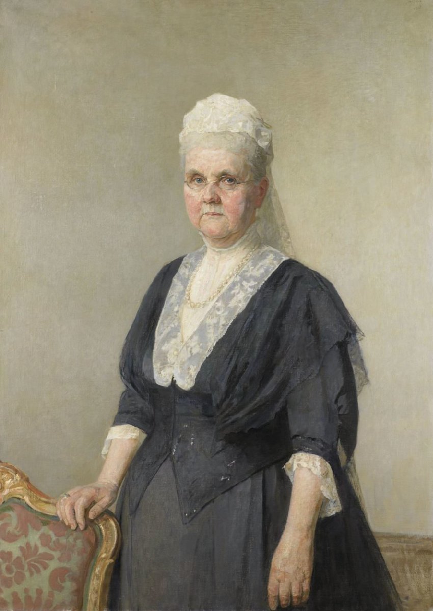 Koningin Emma, prinses van Waldeck-Pyrmont. Weduwe van koning Willem III