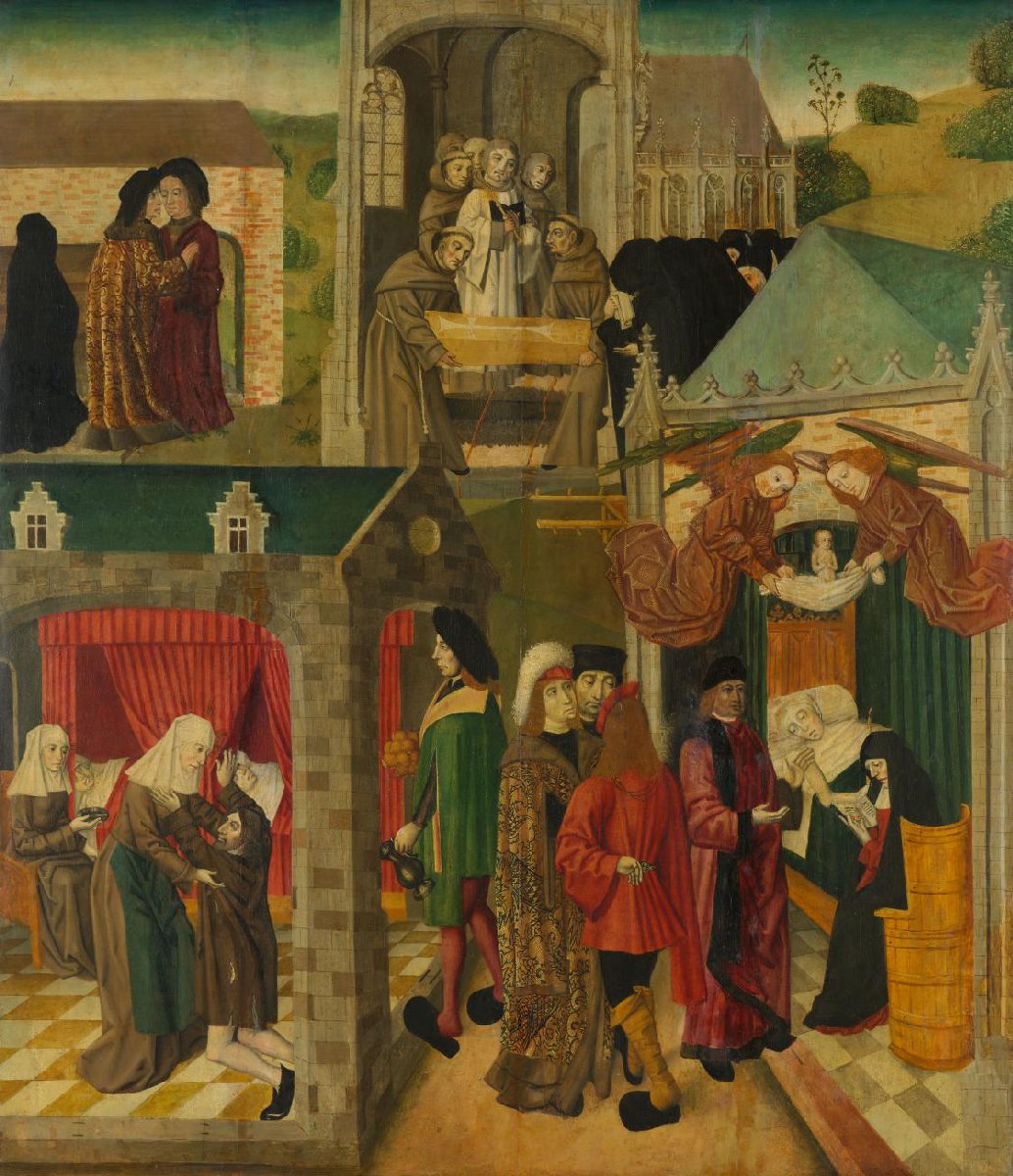 Saint Elizabeth of Hungary Tending the Sick in Marburg, Death of St Elizabeth, inner right wing of an altarpiece made for the Grote Kerk in Dordrecht