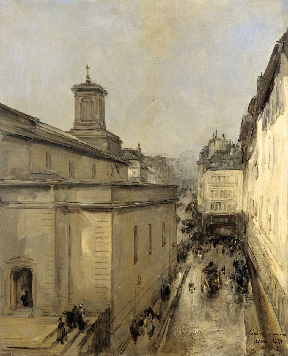 View of Notre Dame de Lorette and Rue Fléchier in Paris