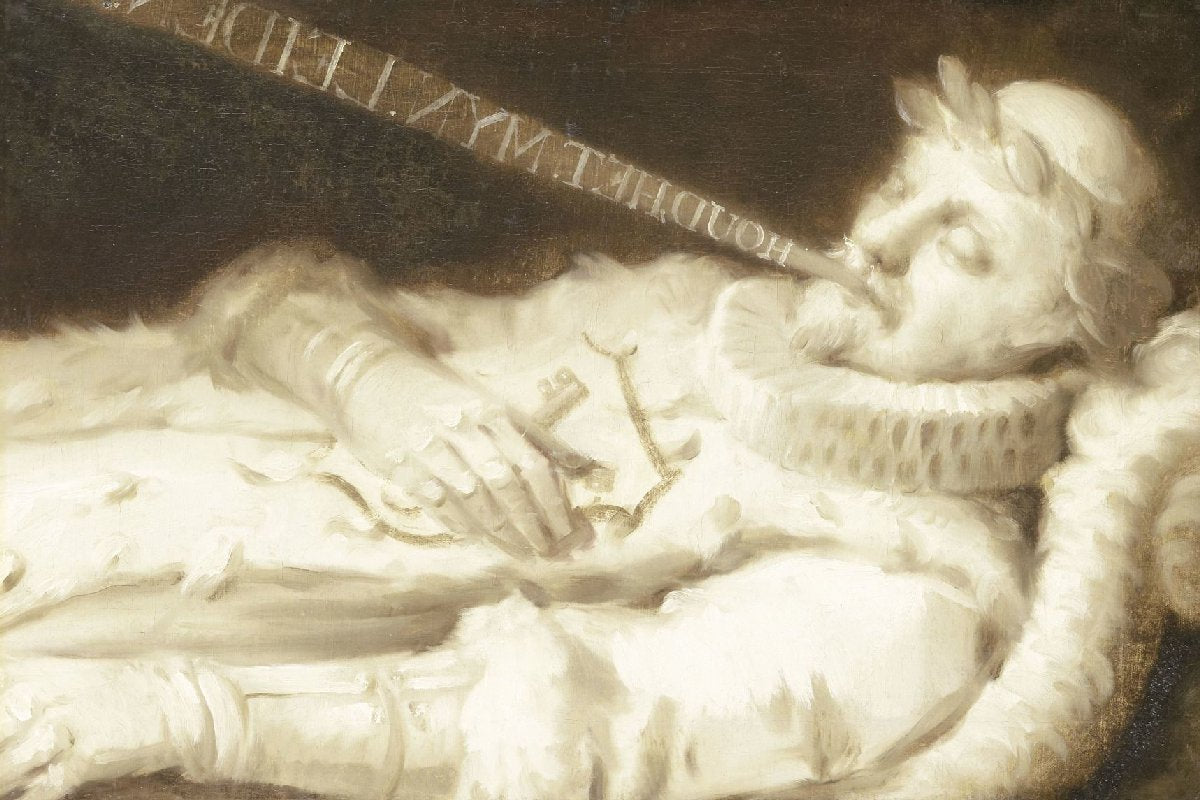 Dirk van Bronkhorst op zijn sterfbed tijdens het beleg van Leiden in 1574