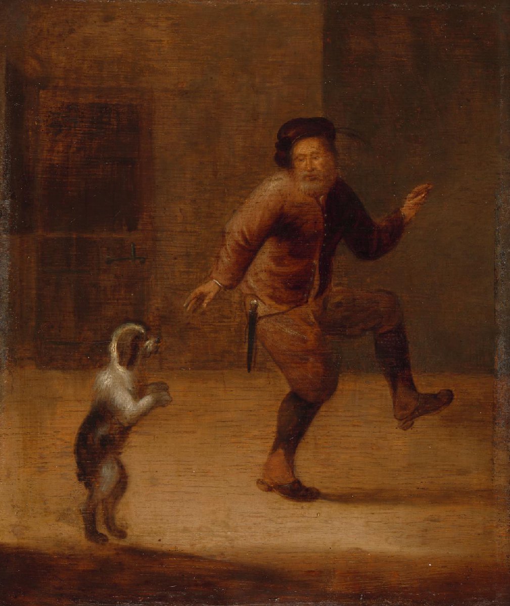 A Man Dancing with a Dog