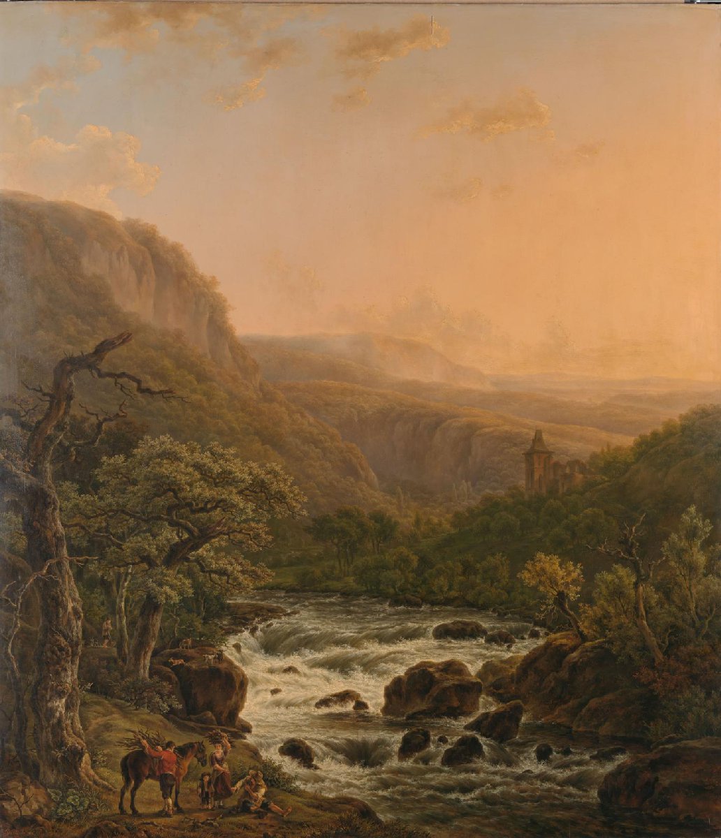 River in the Ardennes at Sunset