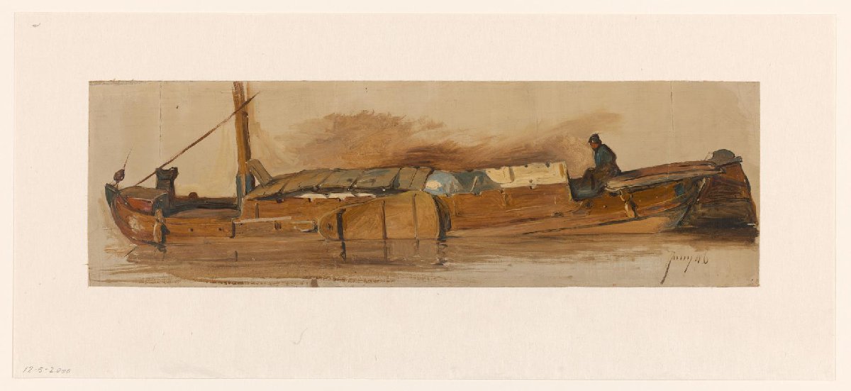 Lange schuit met schipper