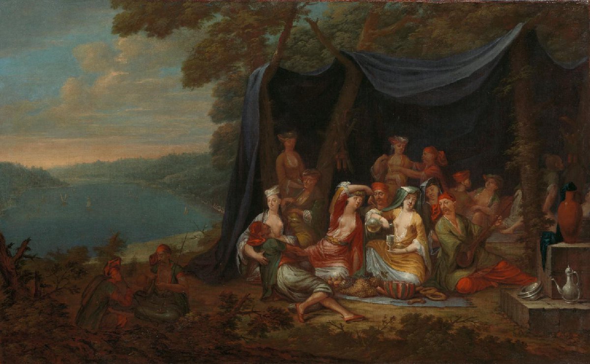 Fête champêtre with Turkish Courtiers under a Tent