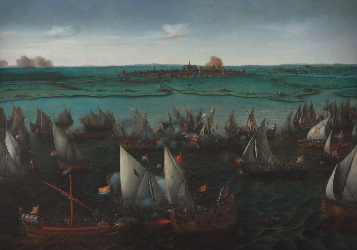 Gevecht tussen Hollandse en Spaanse schepen op het Haarlemmermeer