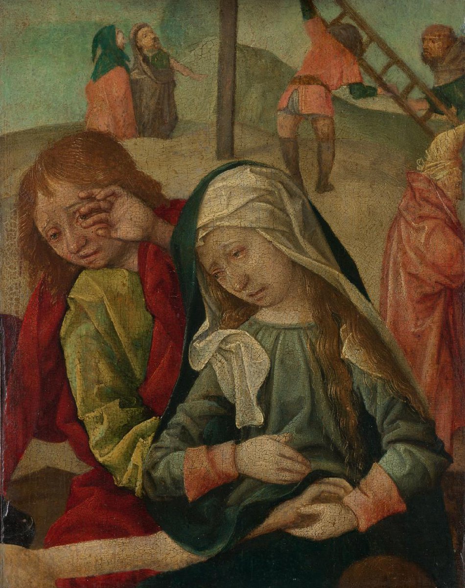 Virgin and Saint John Mourning over the Body of Christ, fragment of a Lamentation of Christ