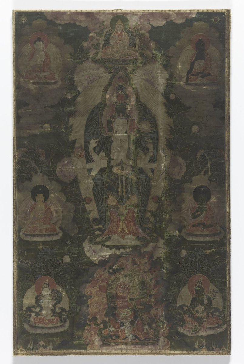 Tangka met een voorstelling van de Elfhoofdige Avalokiteshvara.