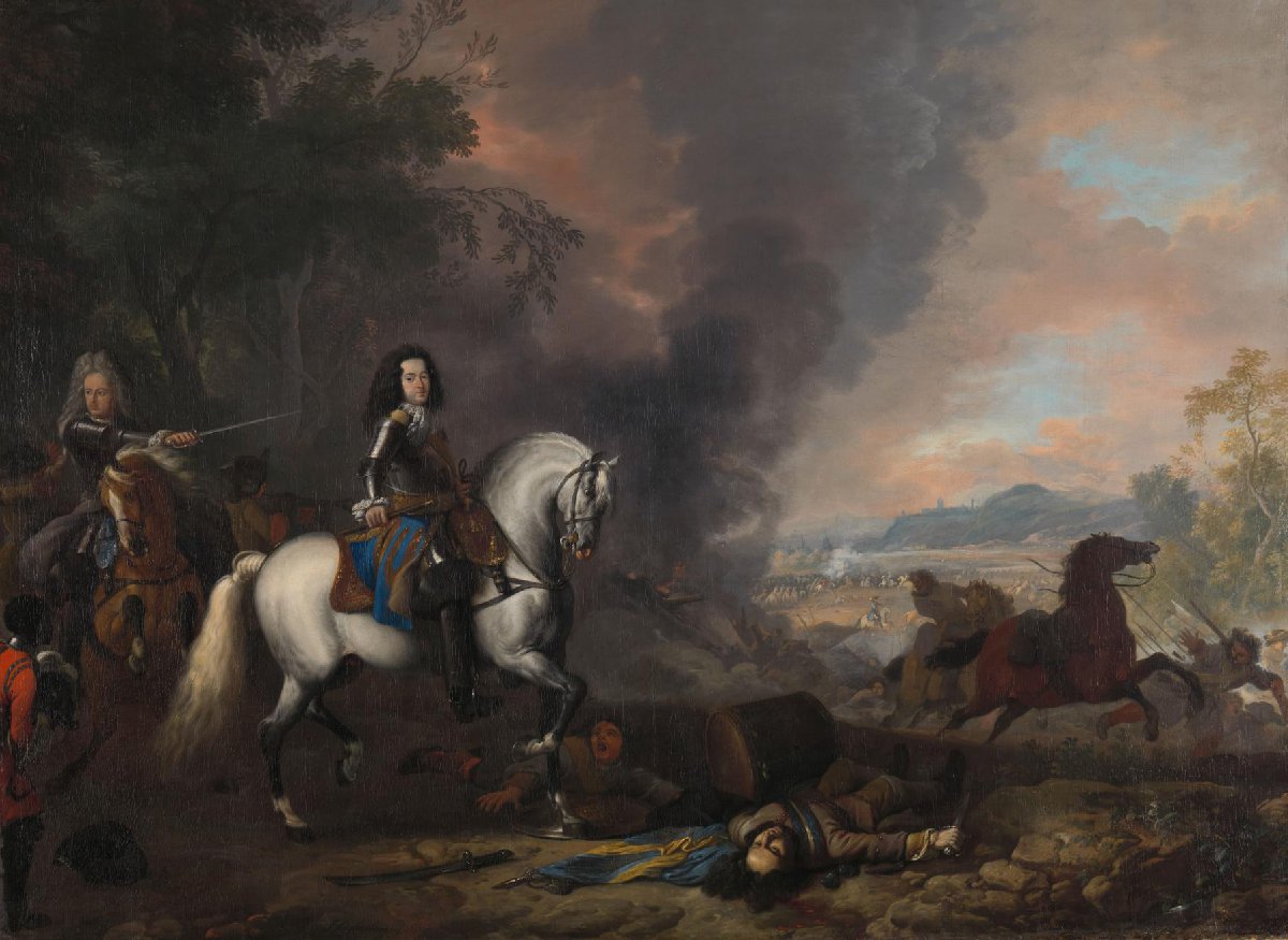 Hendrik Casimir II, vorst van Nassau-Dietz, bij een veldslag