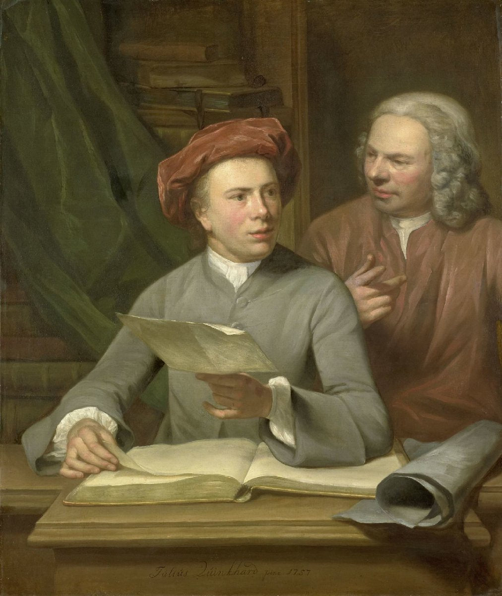Self Portrait. Standing beside the Artist is his Father and Teacher Jan Maurits Quinkhard (1688-1772)