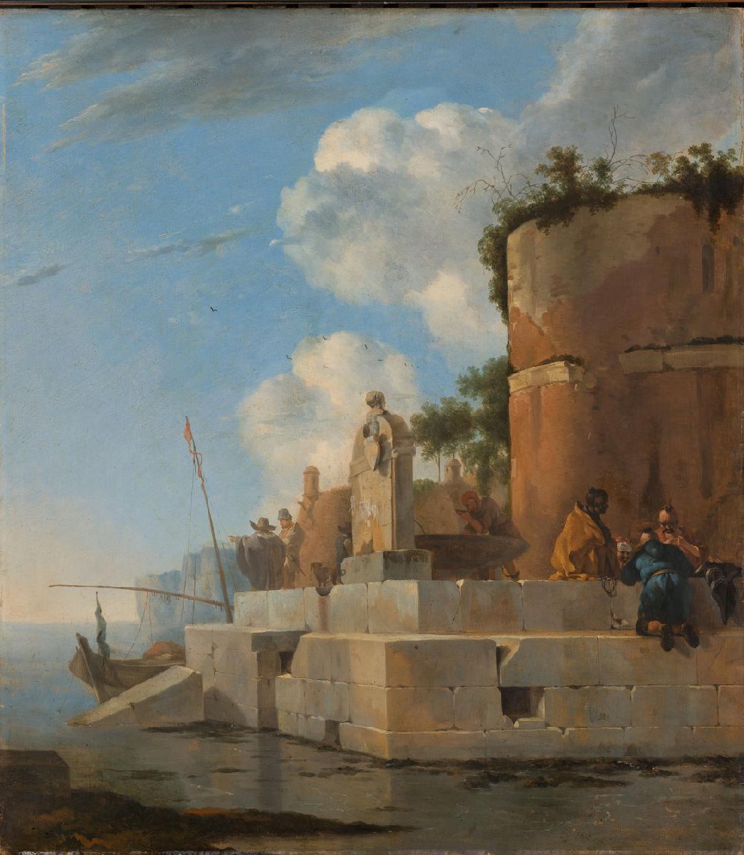 Ruïne aan het water in Italië