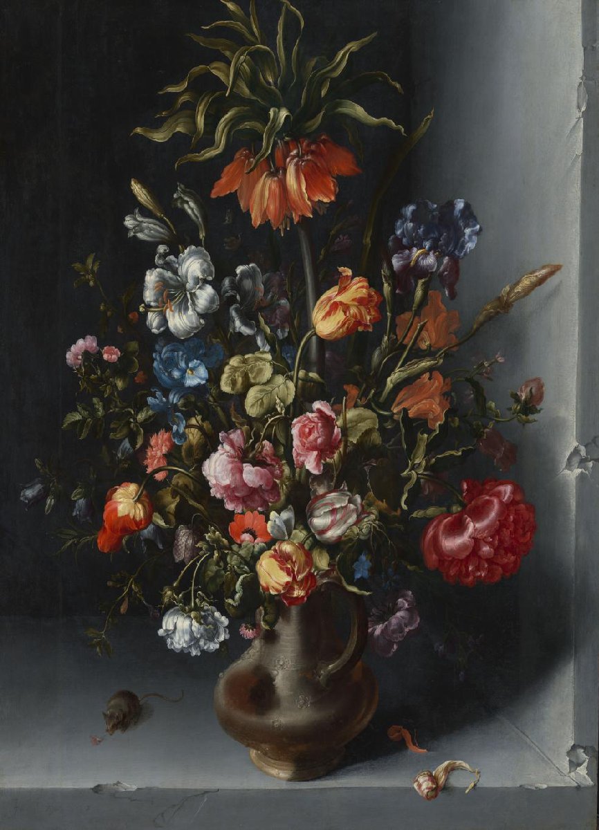 Flower Still Life with a Crown Imperial Fritillary in a Stone Niche