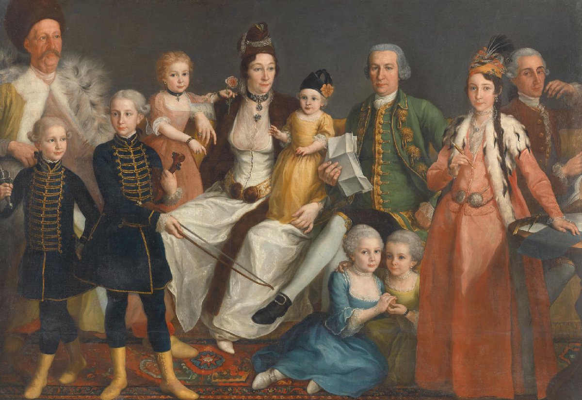 Portret van de familie Van Lennep, een koopmansfamilie in Izmir