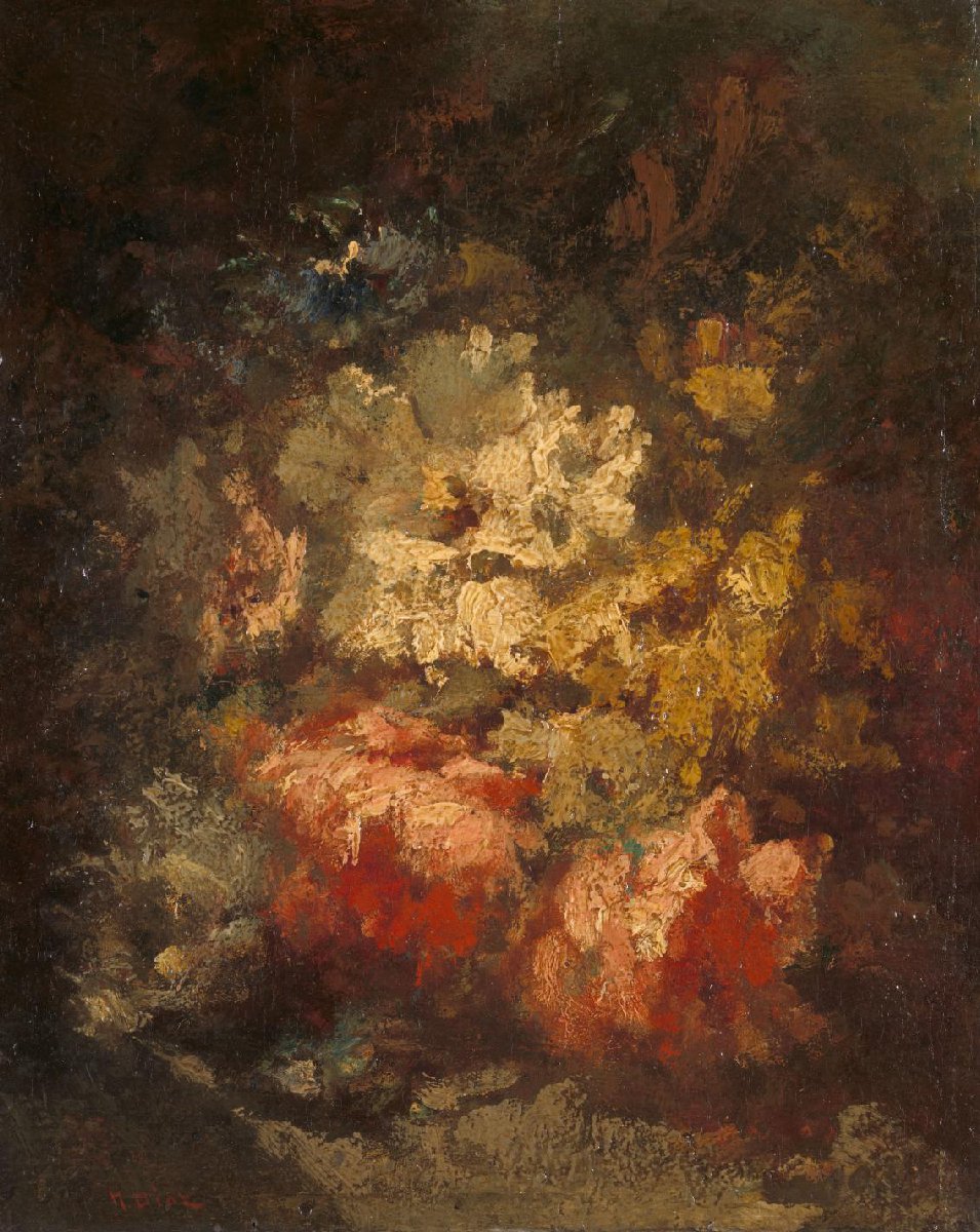 Still Life with White and Red Roses
