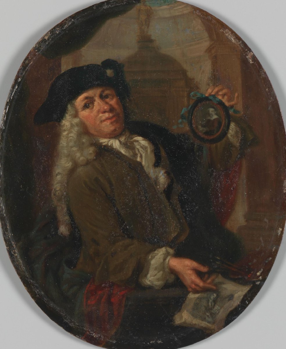 Portrait of Arnoud van Halen (1673-1732). Painter, Printmaker, Poet and Collector in Amsterdam