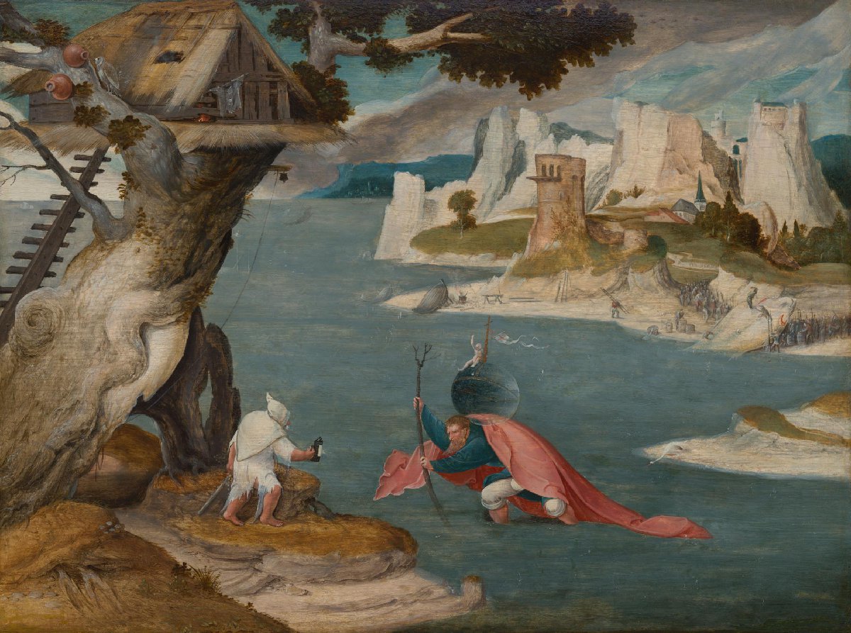 Rivierlandschap met de heilige Christoffel