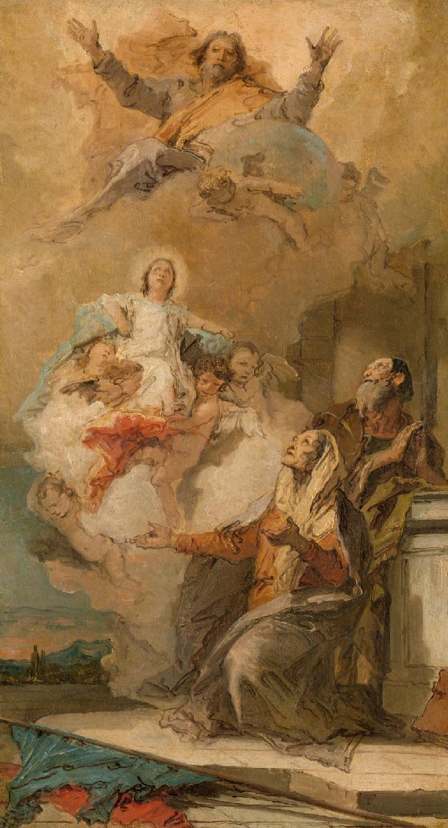 De Onbevlekte Ontvangenis (Joachim en Anna ontvangen de maagd Maria van God de Vader)