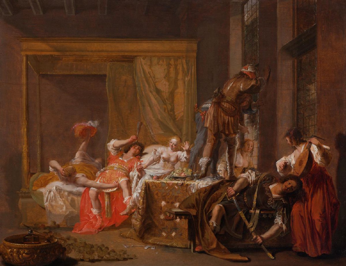 Scène uit het huwelijk van Messalina en Gaius Sillius