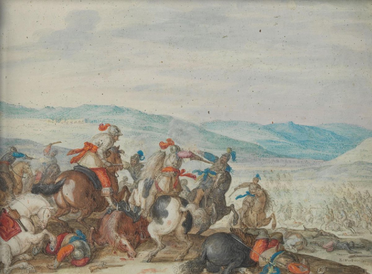 Cavalry Skirmish Mountainous Landscape